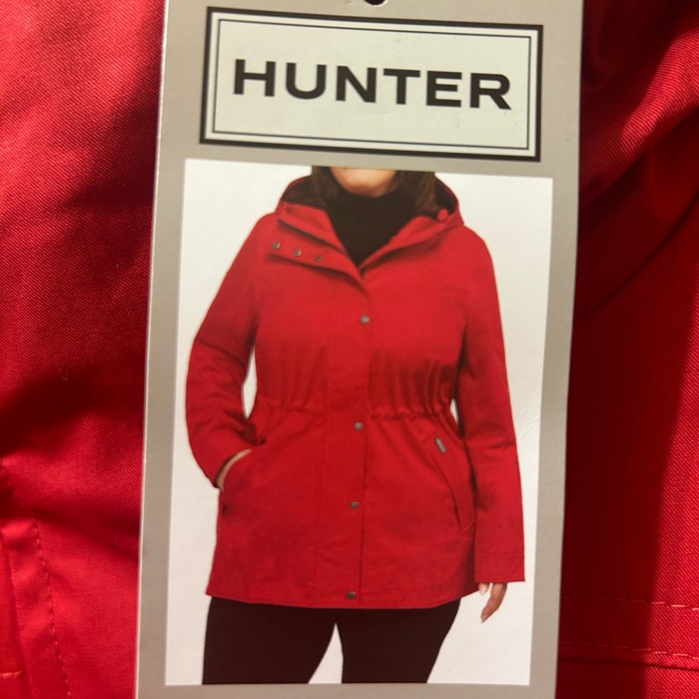 Hunter red rain jacket new w/tags